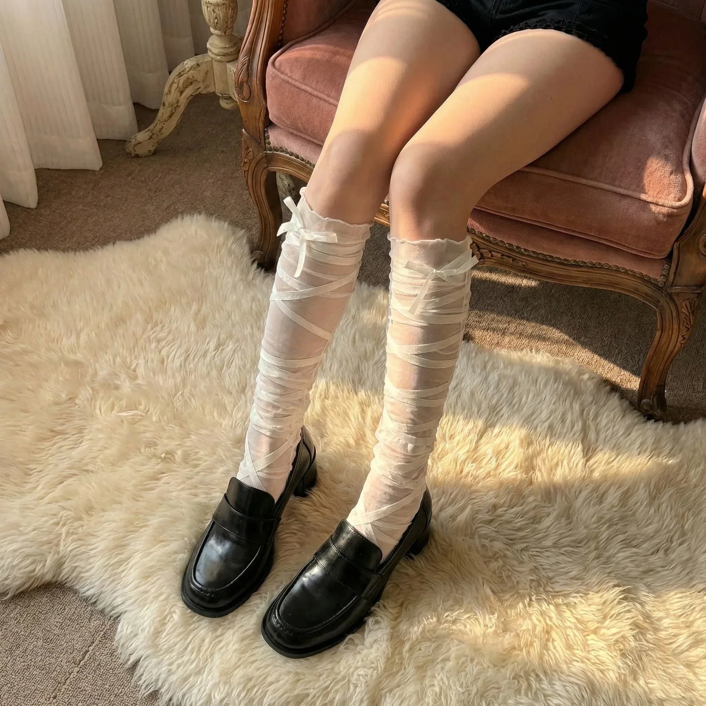 The Ethereal Ribbon-Lace Knee Highs (3-Pack Bundle) - SOLEVIBE International