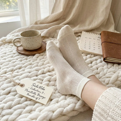 The Summer Breeze Pointelle Socks (5-Pack Bundle) - SOLEVIBE International